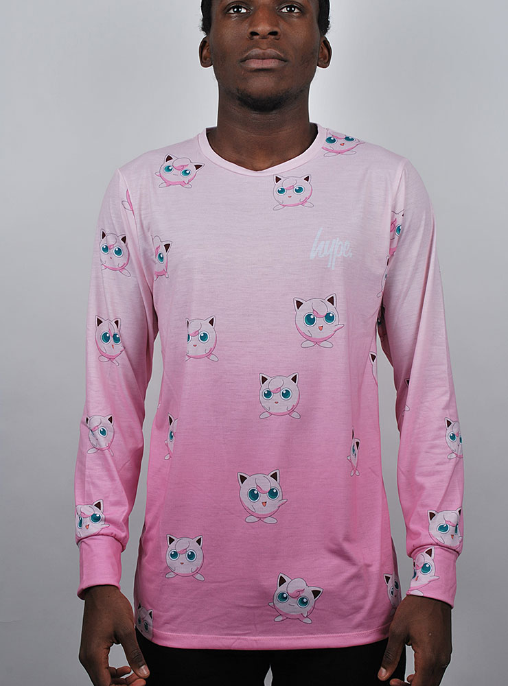 Hype X Pokemon Jigglypuff Long Sleeve Tee T Shirts Langarmade T