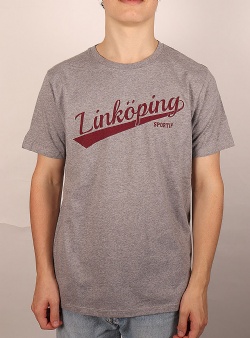 Sportif Linkping script tee Grey melange burgundy