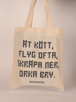 Skapat av Stridh t ktt tote bag Natural