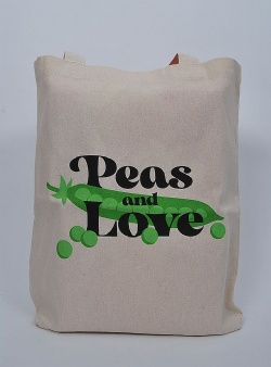 Dedicated Peas and love tote bag Off white