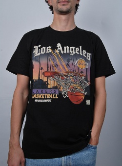 Mitchell and Ness Scenic los angeles lakers tee Black