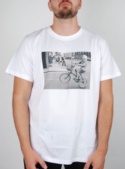 Dedicated Bike wheelie tee White