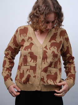 Dedicated Iggesund dog shapes cardigan Beige