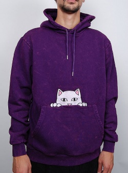 Rip n Dip Peeking nermal embroidered hoodie Purple