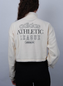 Adidas Originals Quarter zip fleece athletic league Off white