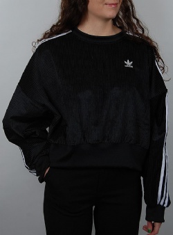 Adidas Corded velour oversized sweatshirt Black