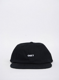 Obey Bold twill 6 panel strapback Black