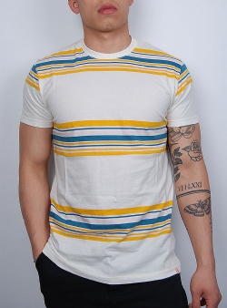 Revolution Striped regular tee Off white