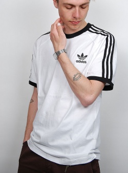 Adidas Originals 3 stripes tee White