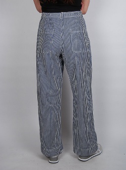Dedicated Vara workwear pants work stripe Blue