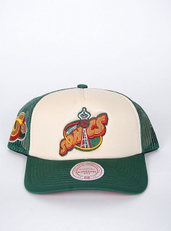 Mitchell and Ness NBA trucker supersonics Off white green
