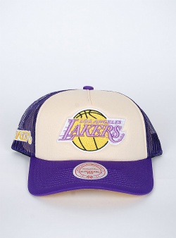 Mitchell and Ness NBA trucker lakers Off white purple
