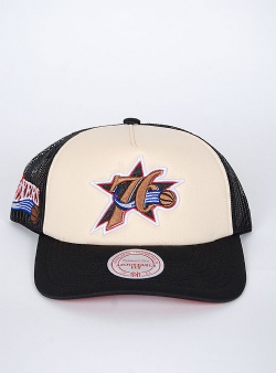 Mitchell and Ness NBA trucker 76ers Off white black