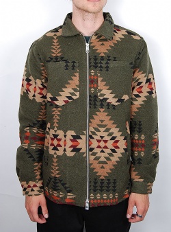 Revolution Overshirt zip Darkgreen Navajo