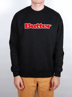 Butter Goods Chenille logo crewneck Black