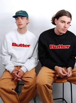 Butter Goods Chenille logo crewneck Ash grey