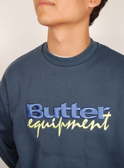 Butter Goods Equipment embroidered crewneck sweat Harbour blue