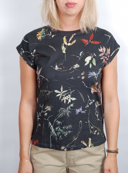 Dedicated Night florals Visby tee Black