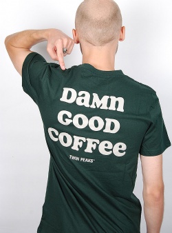 Dedicated x Twin Peaks Good coffee tee Dark green