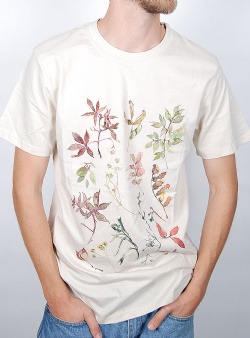 Dedicated Night floral tee Oat white rainy day