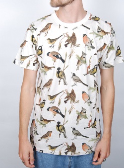 Dedicated Autumn birds tee Whisper white