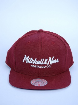 Mitchell and Ness Classic script snapback Burgundy