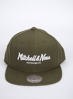 Mitchell and Ness Classic script snapback Dark olive