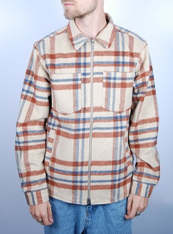 Revolution Overshirt zip Offwhite check