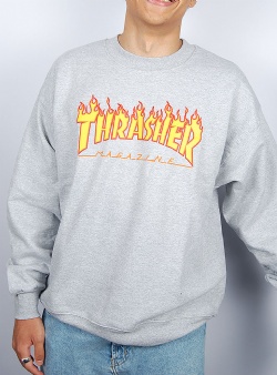 Thrasher Flame crew Lt steel