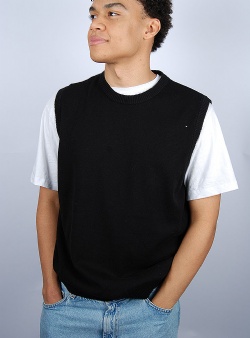 Revolution Loose knit vest Black