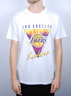 Mitchell and Ness Lakers final seconds tee White