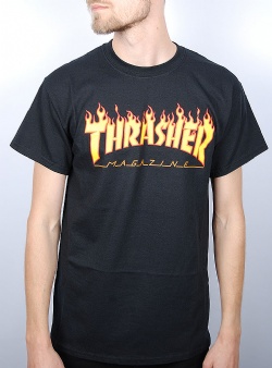 Thrasher Flame tee Black