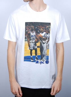 Mitchell and Ness Magic player photo tee White