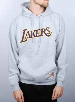 Mitchell and Ness Lakers team logo hoodie Grey