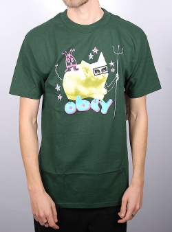 Obey Cat tee Forest green