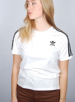 Adidas Originals 3 stripes tee w White black white ringer
