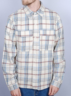 Revolution Utility overshirt Off white blue check