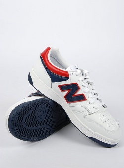 New Balance BB480LNR White with navy and red
