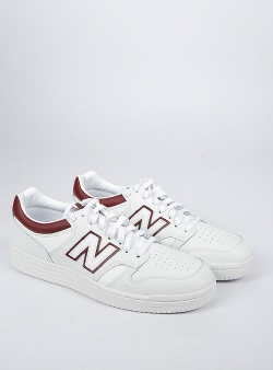 New Balance BB480LDB White with burgundy