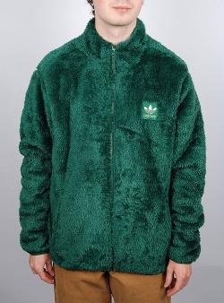 Adidas Originals Essential fluffy fleece track top Dark green