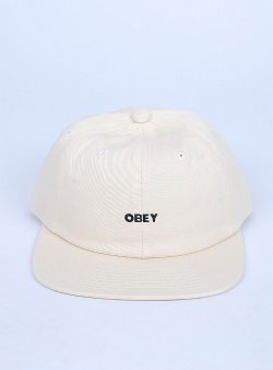 Obey Bold twill 6 panel strapback Unbleached