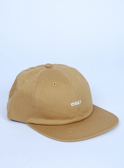 Obey Bold twill 6 panel strapback Brown butter