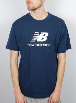New Balance Essentials stacked logo tee Nb navy