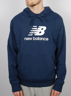 New Balance Essentials stacked logo hood Nb navy