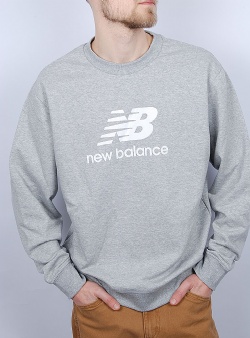 New Balance Essentials stacked logo crew Athletic grey