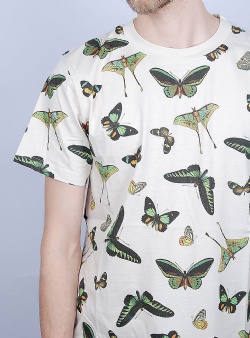 Dedicated Butterfly tee Oat white