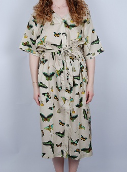 Dedicated Butterfly Bornholm dress Oat white