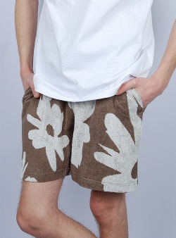 Revolution Terry flower shorts Brown