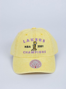 Mitchell and Ness Lakers champions stonewashed dad hat Yellow