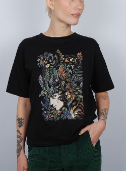 Dedicated The bird watcher Vadstena tee Black